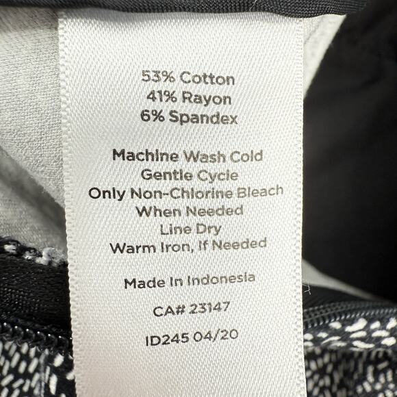 Talbots Chatham Ankle Pants size 12p Slim fit Side zip Black Patterned 24" Insea - Picture 9 of 10